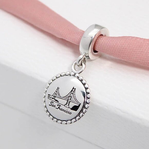 Pandora San Francisco Dangle Charm  San Francisco Bridge Pendant - Picture 1 of 8